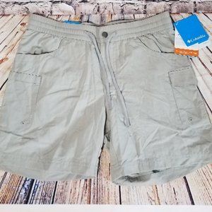 Columbia Women's Amberle Stream Shorts, Small, 6" Inseam, Beige/Tan, NWT